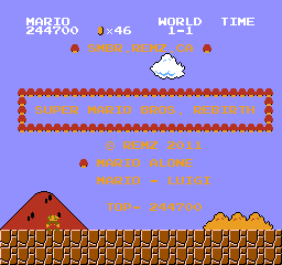 Super Mario Bros Rebirth Title Screen
